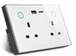 Smart Wall Socket  Crystal Glass Panel  With USB